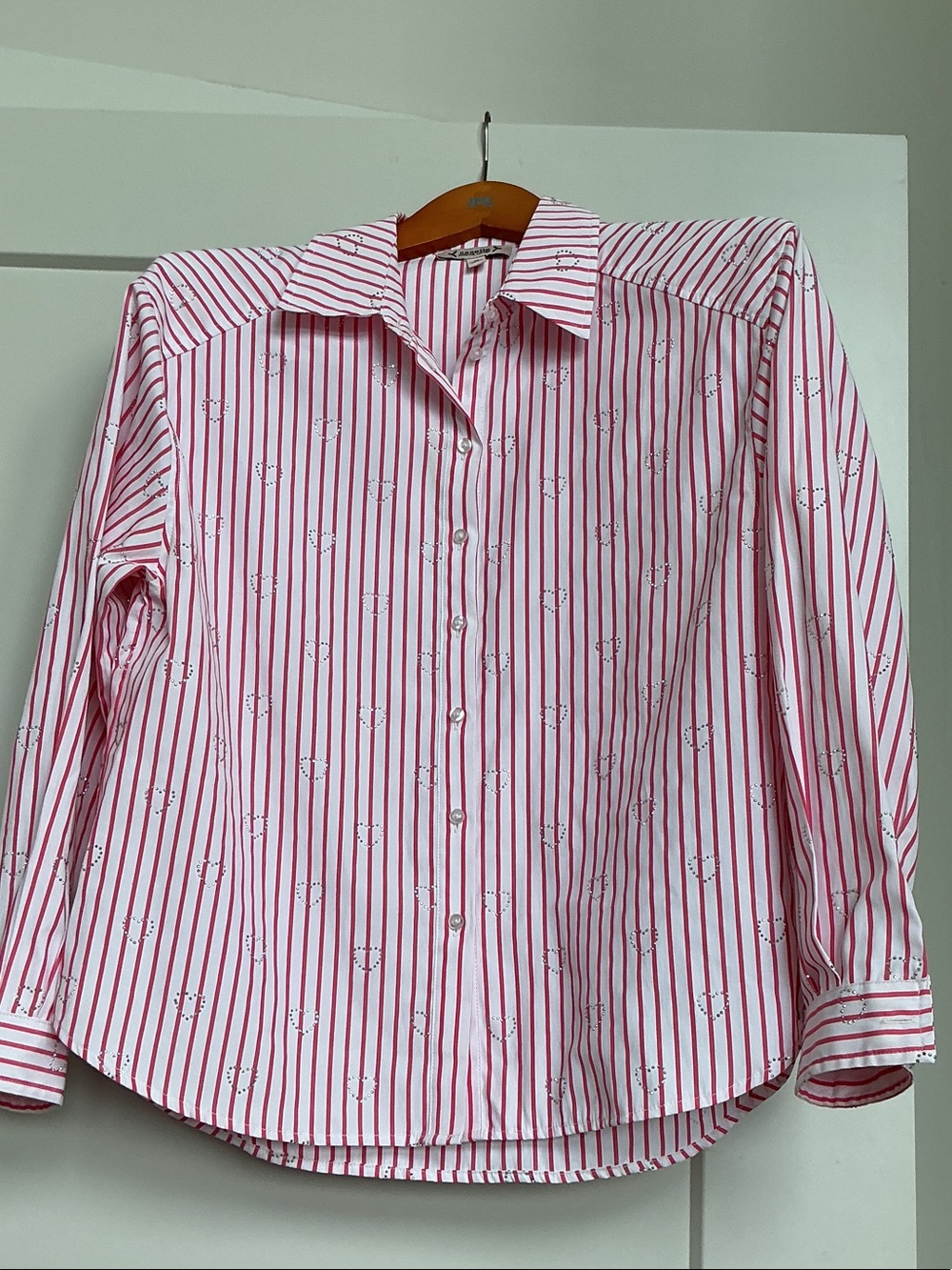 Nanette Lepore Pink and White Striped Button-Up Blouse